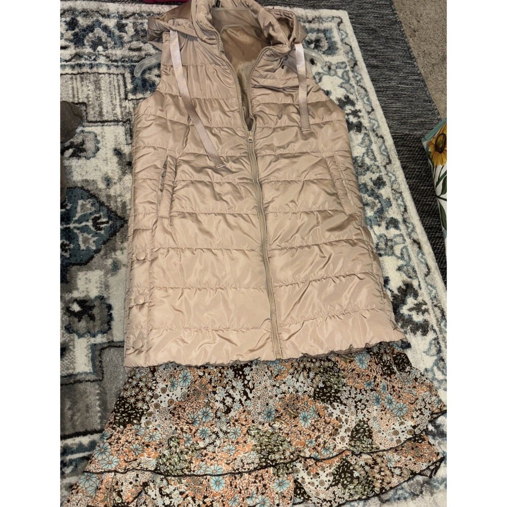 BUNDLE :Khaki Long Vest & Briggs, New York : Vintage Floral Skirt-Sz: M